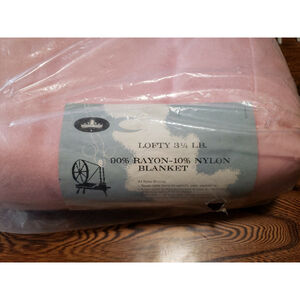Blanket Frosty Pink Satin Trim NEW Harmony House 72x90 Full/Queen 8537 NIP NOS